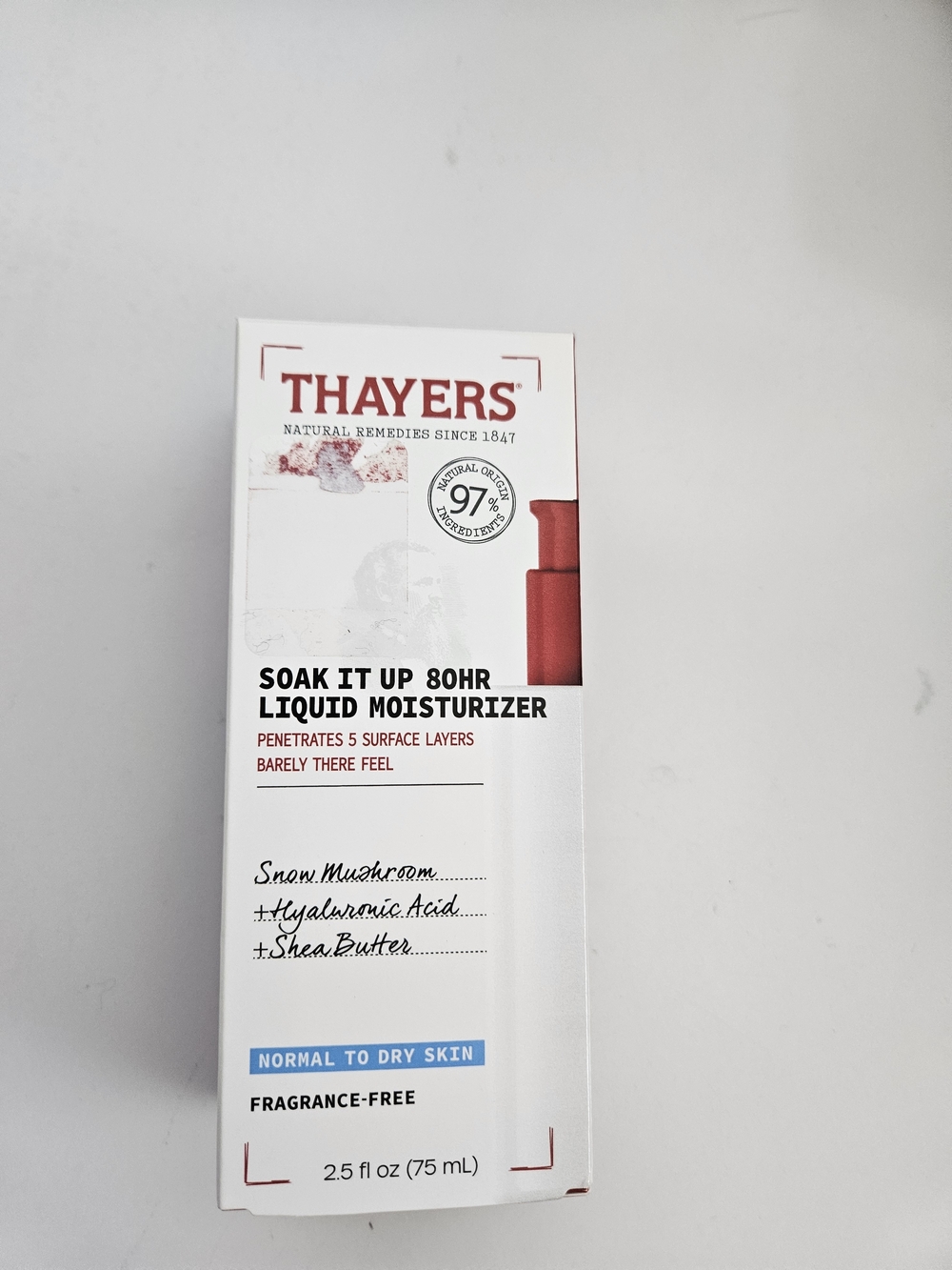 Thayers Soak It Up 80HR Liquid Moisturizer – White/Red